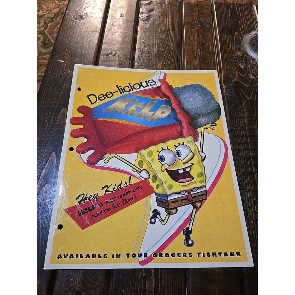 VTG 2004 SPONGEBOB SQUAREPANTS‎ 2 POCKET FOLDER NICKELODEON DEE-LICIOUS KELP